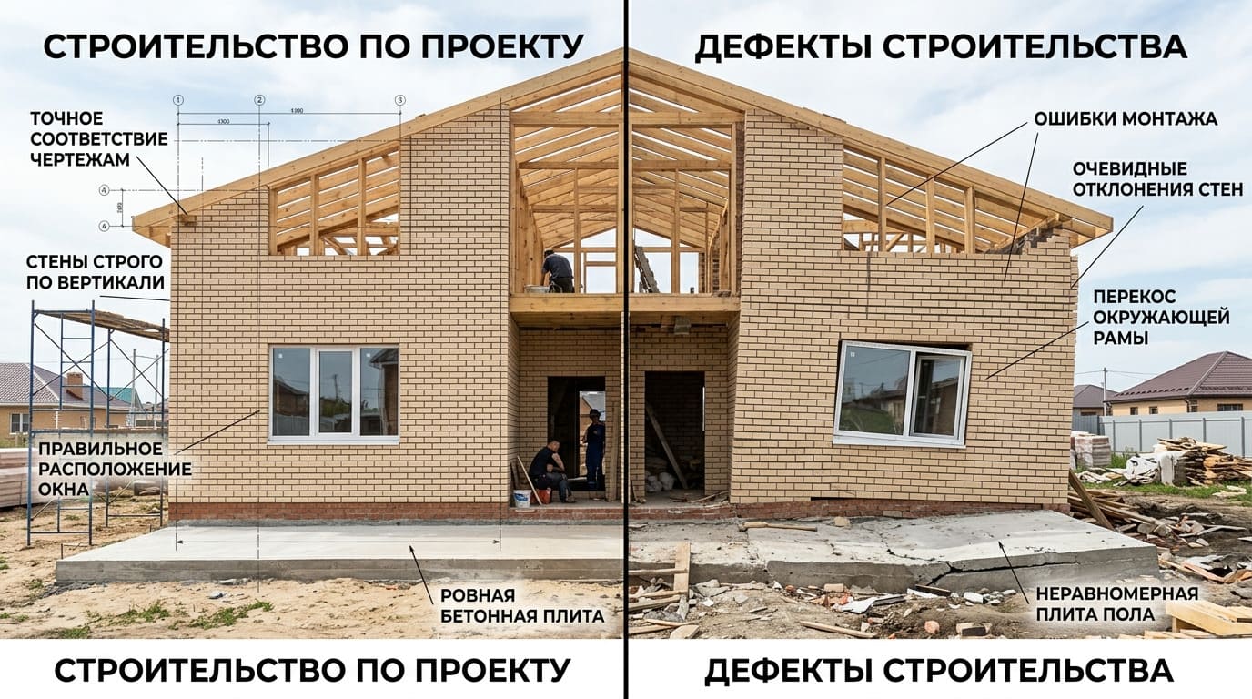 Сравнение строительства дома по проекту и без — разница в качестве исполнения