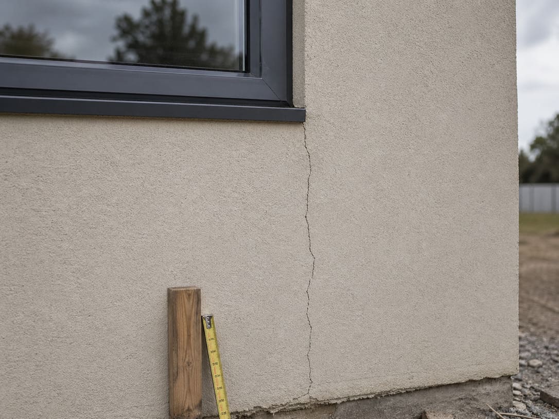 Трещина в стене дома из-за ошибок при строительстве — типичная проблема в Башкирии